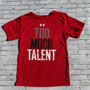 Youth Under Armour Red Short Sleeve Tee Too Much Talent